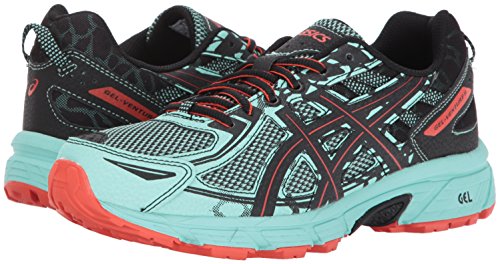 Asics - Gel-Venture 6 - Zapatillas deportivas para mujer, para correr, Verde (Verde hielo/Negro/Tomate de Cereza), 38.5 EU