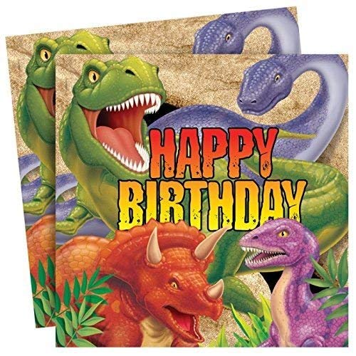 ASIN	Artículos para fiestas de dinosaurios Celebraciones de feliz cumpleaños de Dino Blast 16 invitados: vajilla de dinosaurios, globos de Dino impresos