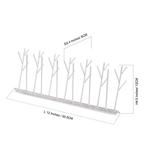 ASPECTEK Sistema Anti Pájaros - 10 Hileras de Púas Antipalomas Con Base de Policarbonato Para Control de Aves y Palomas (con Transparent Silicone Glue)