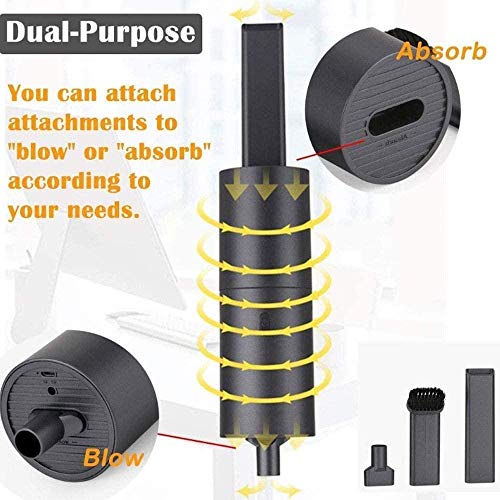 Aspiradora 2 en 1 de Doble propósito para inhalar Aspiradora y soplador Aspirador de Doble propósito Recargable, portátil, Mini aspiradora, fácil de Limpiar, Teclado, computadora, Escritorio de