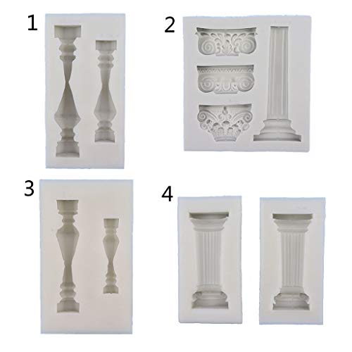 ATATMOUNT Molde de pilares griegos Antiguos Molde de Columna Romana Sugarcraft Chocolate pastelería Arcilla polimérica Resina epoxi Herramientas de artesanía