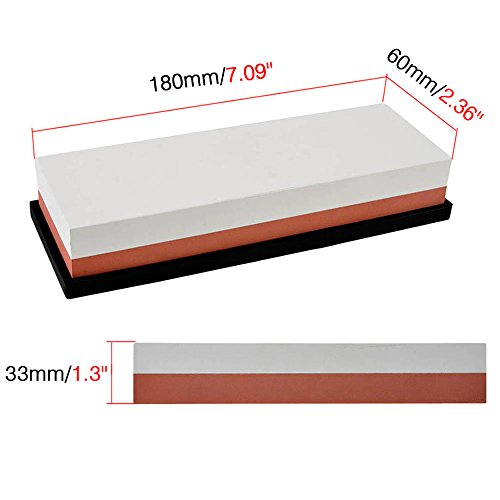 ATPWONZ Piedra de Afilar 3000/8000 Doble Cara de Cuchillos Grit Corindón Combinación con Soporte de Silicona Antideslizante