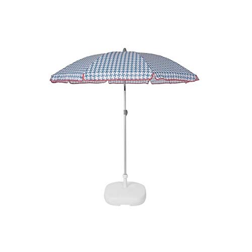 Aucune EZPELETA Parasol de Plage Beach - Ø 180 cm - Vichy Bleu Socle Non inclus