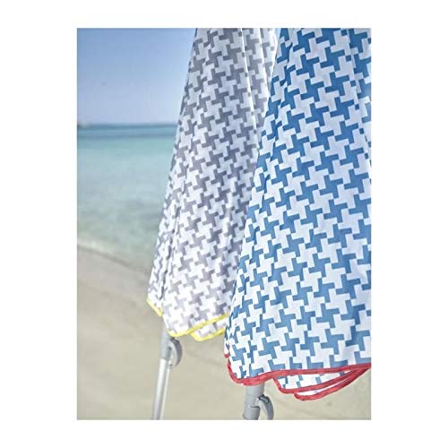 Aucune EZPELETA Parasol de Plage Beach - Ø 180 cm - Vichy Gris Socle Non inclus