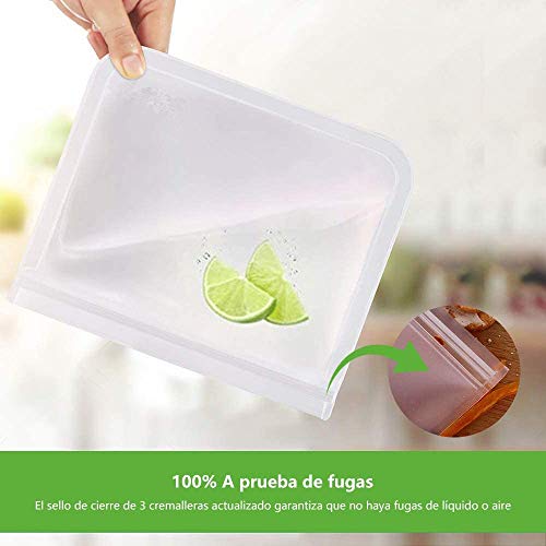 Aunus Bolsas Reutilizables para Almacenamiento de Alimentos,12 Piezas Bolsas Congelar Reutilizable,Bolsas Reutilizables para Fruta Sándwiches Verduras,1.5mm Súper Grueso Sello Sin BPA