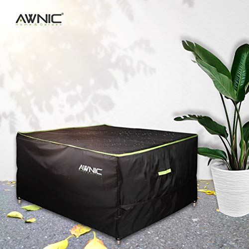 AWNIC Funda Mesa Redonda Jardín Funda Mesa Exterior Funda Muebles Patio Terraza Impermeable Alemania TÜV Rheinland Certificado Poliéster Resistente 150 * 120 * 71cm