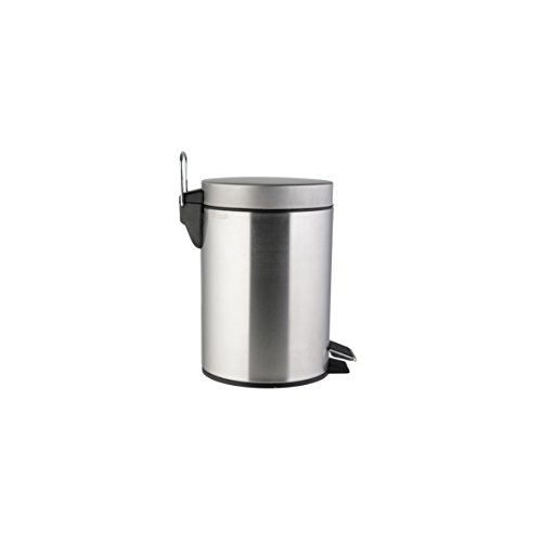 axentia Cubo en Plata, Aprox. 3L baño Cubo, Cubo de Acero Inoxidable, Cubo de Basura con Pieza de plástico, Cubo Ideal para Cocina y Baño