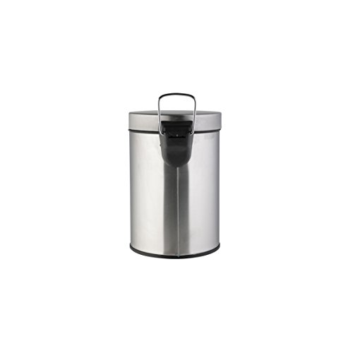 axentia Cubo en Plata, Aprox. 3L baño Cubo, Cubo de Acero Inoxidable, Cubo de Basura con Pieza de plástico, Cubo Ideal para Cocina y Baño