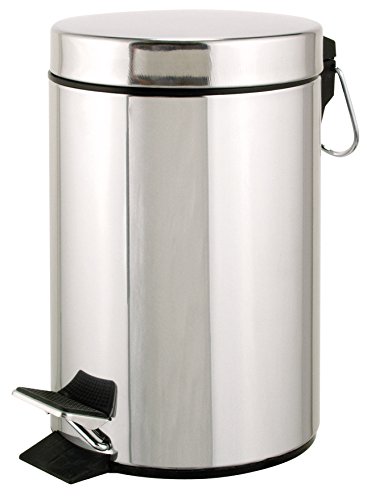 axentia Cubo en Plata, Aprox. 3L baño Cubo, Cubo de Acero Inoxidable, Cubo de Basura con Pieza de plástico, Cubo Ideal para Cocina y Baño