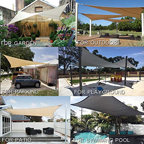 AXT SHADE Toldo Vela de Sombra Rectangular 3 x 4 m, protección Rayos UV Impermeable para Patio, Exteriores, Jardín, Color Arena