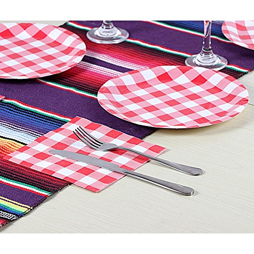 Aytai Rojo y Blanco a Cuadros Disponible Juego de vajilla, 1pcs Mantel + 8pcs Placas + 20pcs servilletas para Picnic Decoraciones del Partido al Aire Libre Partido Barbacoa Suministros