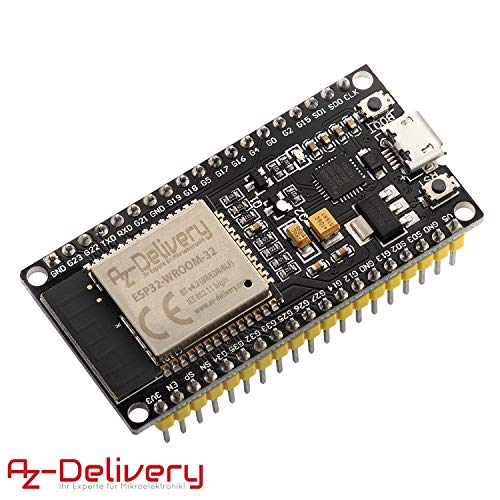 AZDelivery 3 pcs ESP32 ESP-WROOM-32 NodeMCU Modulo Wifi + Bluetooth Dev Kit C Placa de Desarrollo 2.4 GHz Dual Core con Chip CP2102 (modelo sucesor del ESP8266) con E-Book incluido!