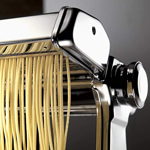 azorex Máquina para Hacer Pasta Fresca Manual de Acero Inoxidable con Manivela 9 Cortes Ajustes Fácil Manejo para Casa Cocina Fideos Masa Tagliatelle