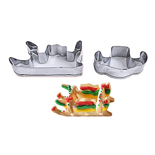 AZX 8 pcs 3D Juego de moldes de Navidad, Moldes para Galletas, Molde Acero Inoxidable para Hornear Galleta de Navidad,Cortadores de Galletas