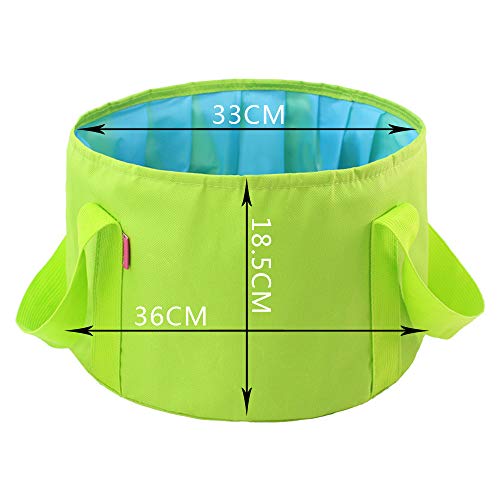 Baanuse Cubo Plegable, Cubeta de Agua portátil, para Camping Jardín Exterior Pesca, 15L Verde