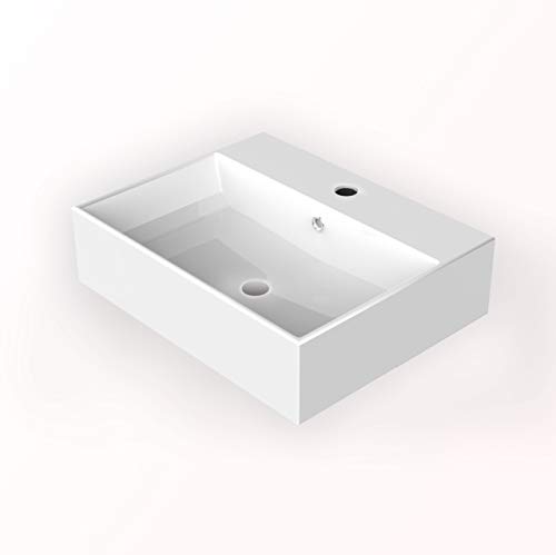 Baikal 280034036 Mueble de baño Lavabo cerámico y Espejo, de una Puerta, Ideal para aseos o baños pequeños, Melamina 16, Acabado en Roble Gris Nebraska, Cm, 45 x 36 x 60 cm