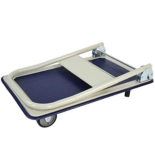 Bakaji - Carro portaequipajes - Carro porta-todo, ideal para transporte con mango plegable, carga máxima de la plataforma 150 kg, 4 ruedas