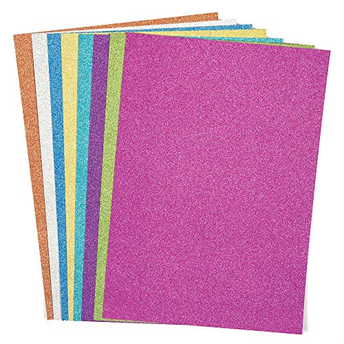 Baker Ross AC373 Tarjeta con Purpurina Multicolor A4 (paquete de 16, 250 g) papel de color para decorar para niños