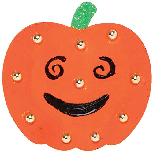 Baker Ross AX250 Imanes De Madera En Forma De Calabaza - Paquete De 12, Manualidades De Madera Con Temática De Halloween Para Que Los Niños Decoren Y Exhiban