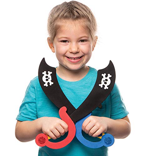 Baker Ross- Kits de espadas de pirata para decorar (Pack de 4) - Accesorios infantiles para disfraces -perfecto para premios, regalos o en fiestas pirata de cumpleaños