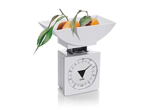 Balanza de cocina mecánica con BOL Laica K 711 pesa hasta 1kg. color blanco, diseño clásico.
