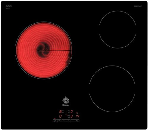 Balay 3EB714ER Hobs - Placa (integrado, vidrio y cerámica, 220 - 240 V), color negro, 59,2 x 52,2 x 3,9 cm