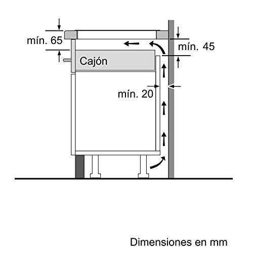 Balay 3EB865FR - Placa de inducción de 60 cm de ancho, bisel delantero, 3 zonas de inducción, control táctil, color negro