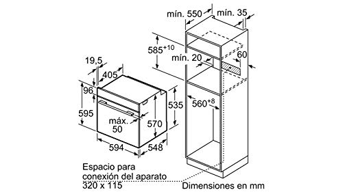 Balay 3HB433CX0 - Horno (Medio, Horno eléctrico, 71 L, 71 L, 3400 W, 40-275 °C)