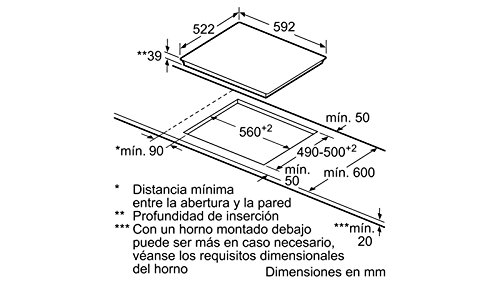 Balay - Placa vitrocerámica 3eb765lq con 3 zonas de cocción