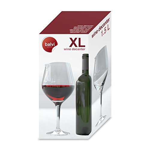 Balvi Decantador Vino XL Color Transparente Decantador de Vino Original en Forma de Copa de Vino para Amantes del Vino Utensilios Cocina Vidrio 30x13x10,5 cm