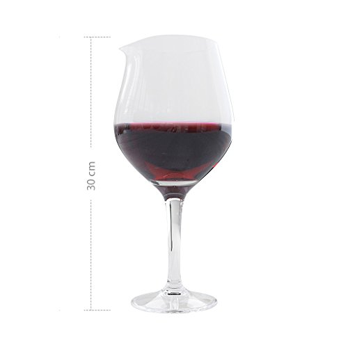 Balvi Decantador Vino XL Color Transparente Decantador de Vino Original en Forma de Copa de Vino para Amantes del Vino Utensilios Cocina Vidrio 30x13x10,5 cm