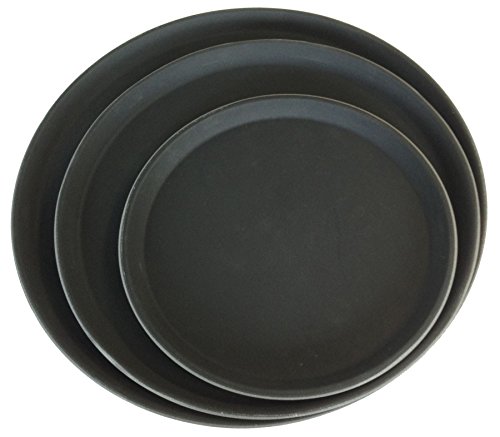 Bandeja antideslizante circular - Para servir comida y bebidas - Negro - 40 cm