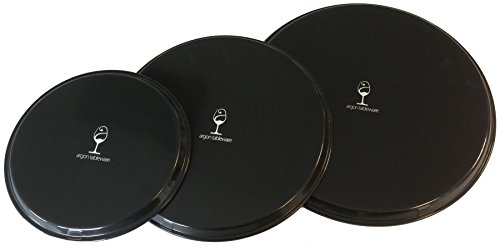 Bandeja antideslizante circular - Para servir comida y bebidas - Negro - 40 cm