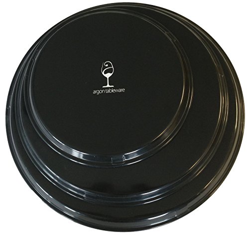 Bandeja antideslizante circular - Para servir comida y bebidas - Negro - 40 cm