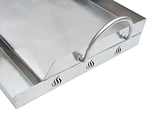 Bandeja Onlyfire de acero inoxidable universal para barbacoa de carbón, plancha, parrilla de gas y más, rectangular, 51 x 32 x 12,4 cm