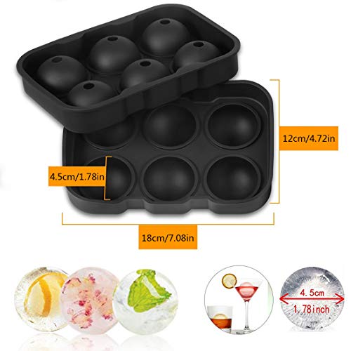 Bandejas para Hielo Silicona con Tapa, Juego de 2 Cubitera Hielo, Molde Cubo Hielo 4.5 * 4.5 cm, Ice Mold para Congelarse Alimentos para Bebe Agua Cola Cócteles Whisky, sin BPA