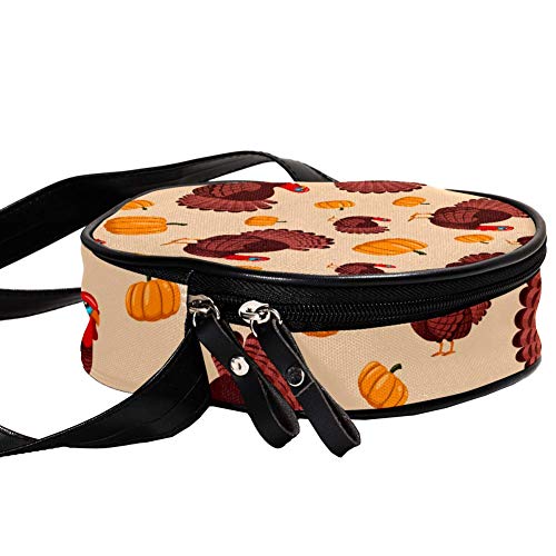 Bandolera Redonda Bolso Pequeño Bolso De Las Señoras De Moda Bolsos De Hombro Bolso De Mensajero Bolsa De Lona Bolsa De Cintura Accesorios Para Las Mujeres - Cartoon Turquía Calabaza