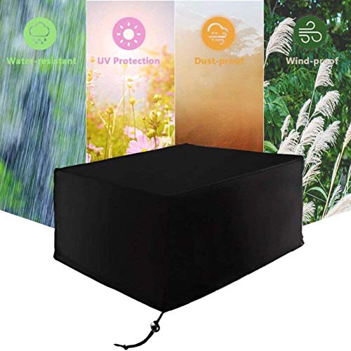 BAOFI 270x180x89cm Fundas de Muebles, Funda para Muebles de Jardin Impermeable, Cubierta para Patio rectángulo Ocio, maquinaria decoración de protección de Lona Cubierta de Playa, 26 formatos,Black