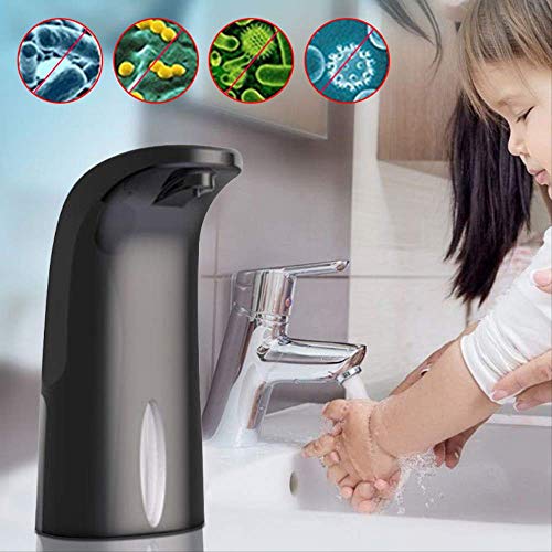 baowen Dispensador Automático De Jabón De Espuma De Inducción Inteligente Lavador De Manos Dispensador Eléctrico De Jabón Líquido para Niños (Modelos De Batería) tamaño de la Imagen Negro