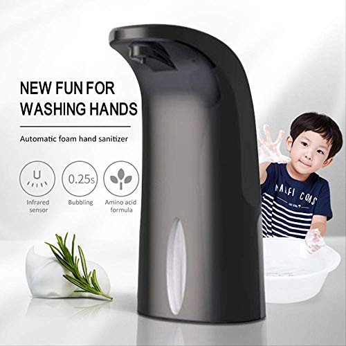 baowen Dispensador Automático De Jabón De Espuma De Inducción Inteligente Lavador De Manos Dispensador Eléctrico De Jabón Líquido para Niños (Modelos De Batería) tamaño de la Imagen Negro