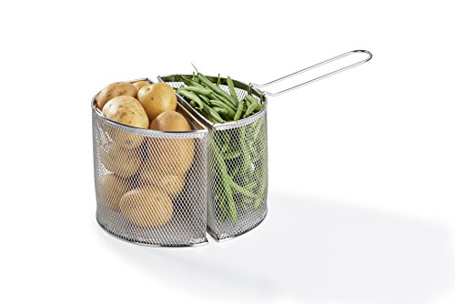 Barazzoni - Olla para Espaguetis con Doble Cesta, 24 cm de diámetro, Acero Inoxidable 18/10 Fabricado en Italia.