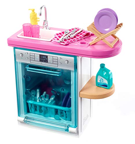 Barbie Muebles de interior, accesorios para la cocina de la casa de muñecas (Mattel FXG34)