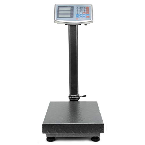 Báscula Industrial 150kg/20g, Pantalla LCD Digital De Doble Cara, Plegable, Balanza De Plataforma Reforzada De Acero Tratada Térmicamente 30x40cm