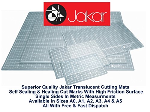 Base de corte autorreparable, de Jakar, color verde, A0, A1, A2, A3, A4 y A5, doble cara, medidas en cm, mm y pulgadas, Transparente, Translucent A2 (450 x 600 x 3mm)