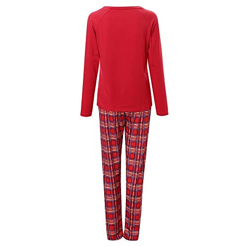 BaZhaHei-Navidad Mamá Papá Noel Tops Blusa Pantalones Pijamas Familiares Ropa de Dormir Trajes de Navidad Conjunto Traje de Servicio a Domicilio de Manga Larga Damas para Mujer niño