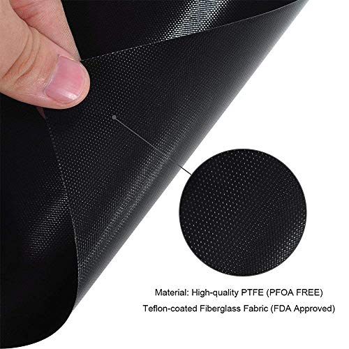 BBQ Grill Mat, PFOA Free - Juego de tapetes para Hornear 5er Alfombrillas de Barbacoa Reutilizables Alfombra de Barbacoa Antiadherente de hasta 500 ° F para Asar y Hornear, 40 * 33cm