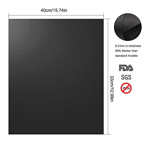 BBQ Grill Mat, PFOA Free - Juego de tapetes para Hornear 5er Alfombrillas de Barbacoa Reutilizables Alfombra de Barbacoa Antiadherente de hasta 500 ° F para Asar y Hornear, 40 * 33cm