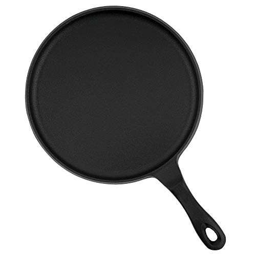BBQ-Toro - Sartén para Crepes I Panqueques I Tortillas I Hierro Fundido I Ø 26 cm I Color Negro I Curado I Todas Las cocinas