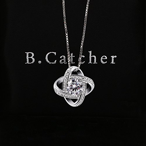 B.Catcher Collar Mujer Plata de Ley 925 ''Eres la luz de mis ojos'' con Para Regalo San Valentín Originales Cadena 45cm Longitud