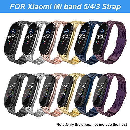 BDIG Correa Compatible Mi Band 5 Correas Metal, Pulsera de Acero Inoxidable Agradable para Mi Band 5 Correa (No Host), Negro